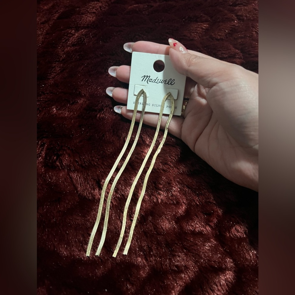 Madewell Gold long chain earrings